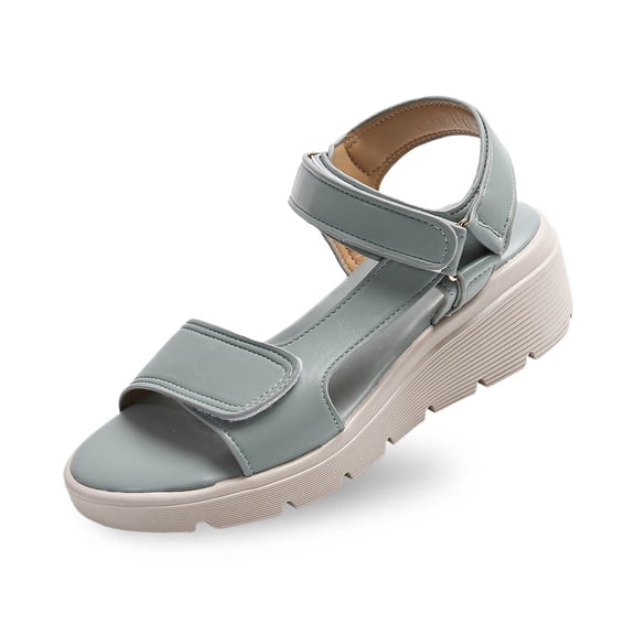 Wovix Women Trendy Sandals Faux Leather Simple Flat Shoes Open Toes Party Commuting Shoes Casual Daily Wear Black 36