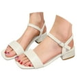 thumbnail image 1 of Wovix Women Trendy Sandals Low Heels Dressy Sandals Chunky Block Short Heels Square Open Toe With Adjustable Ankle Strap Shoes Indoor Outdoor Shoes, 1 of 8