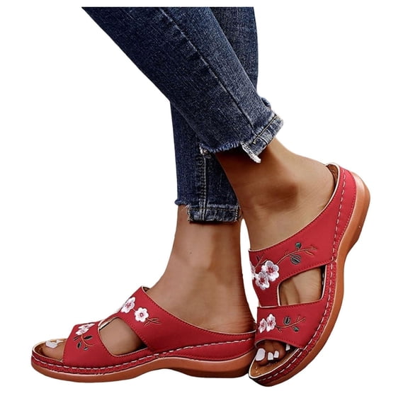 Wovix Women Trendy Sandals Orthopedic Arch Support Arch Support Walking Slippers On Wide Width Sandals Classic Indoor Outdoor Shoes