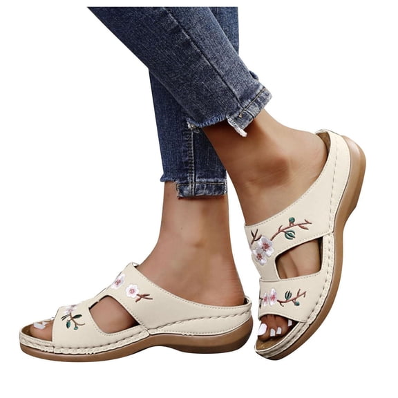 Wovix Women Trendy Sandals Orthopedic Arch Support Arch Support Walking Slippers On Wide Width Sandals Classic Indoor Outdoor Shoes