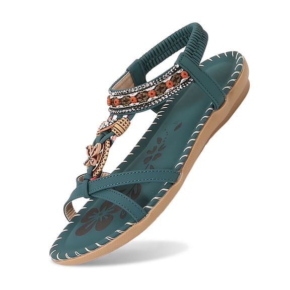 Wovix Women Trendy Sandals Retro Open Toe Flat Shoes Ankle Strap Simple Durable Footwear Indoor Outdoor Shoes Brown 35