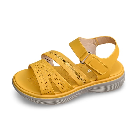 Wovix Women Trendy Sandals Simple Open Toes Leather Flat Shoes Party Work Footwear Indoor Outdoor Shoes Beige 37