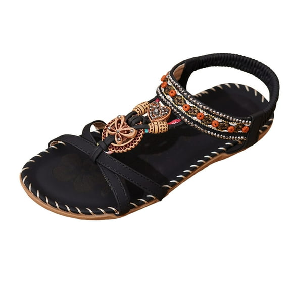 Wovix Women Trendy Sandals Summer Flats Casual Bohemian Dressy Thong Slippers Comfortable Lightweight Shoes Casual Daily Wear