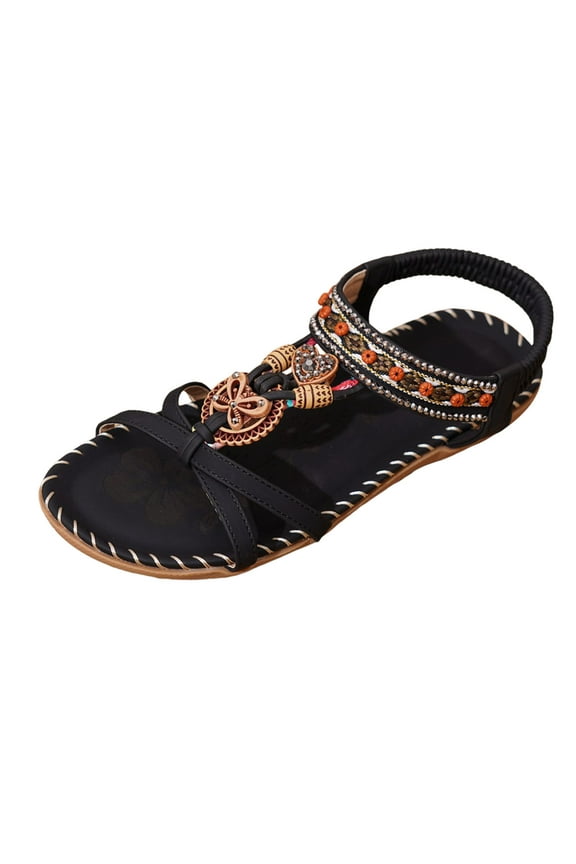 Women Trendy Sandals Summer Flats Casual Bohemian Dressy Thong Slippers Comfortable Lightweight Shoes Casual Daily Wear