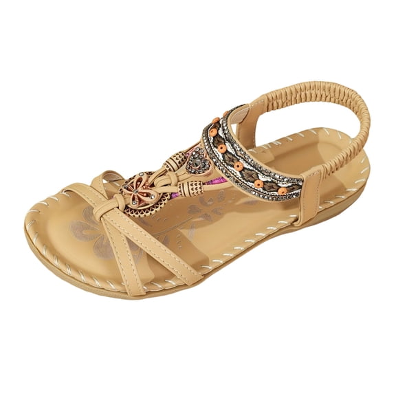 Wovix Women Trendy Sandals Summer Flats Casual Bohemian Dressy Thong Slippers Comfortable Lightweight Shoes Casual Daily Wear