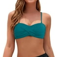thumbnail image 1 of Wovix Women Underwire Bikini Top Push Up Swimsuit Top Bra Padded Bathing Suit Twist Front Swimwear Top Only, 1 of 6