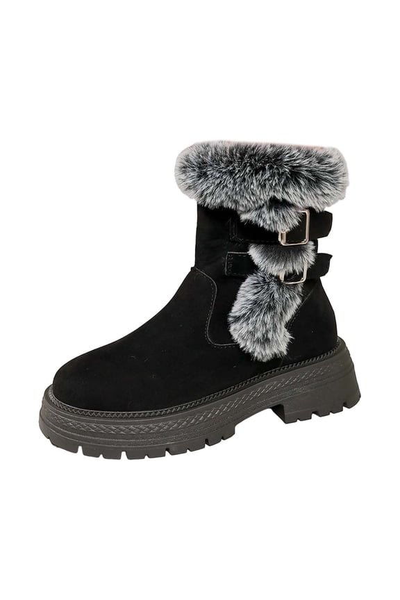 Women Winter Ankle Snow Boots Waterproof Lined Ankle Booties Wide Width Boots Warm Comfy Walking Soft Winter Shoes Size Black 40