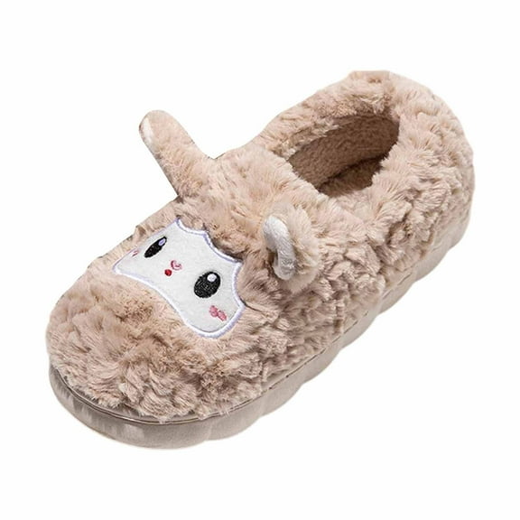 Wovix Women's Animal Slippers Cute Sheep Cozy Winter Fall Plush Soft Home Cotton Slippers Closed Back Comfy Basic For Daily Bedroom Shoes