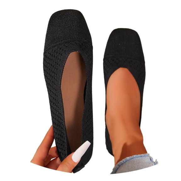 Wovix Women’s Ballet Flat Flats Shoes Comfortable Mesh Pointed Toe Slip On Dressy Solid Shoes Black 39
