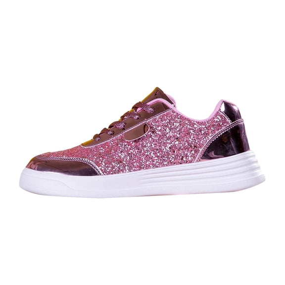 Wovix Women's Casual Shoes Platform Glitter Sneakers Sparkly Bling Shiny Dressy Bedazzled Wedding Bridal Fashion Walking Shoes Carnival