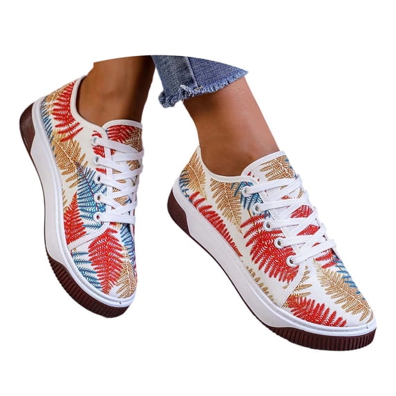 Wovix Women's Colorful Fashion Sneaker Canvas Shoes on Streetwear Closure Type Casual Retro Walking Shoes Lightweight Soft Daily Work Spring Summer Footwear