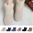 thumbnail image 1 of Wovix Women's Comfort Thermal Fuzzy Ankle Bootie Slippers Plush Lining -on House Shoes Anti- Sole Indoor Outdoor Solid Color Barefoot Shoes, 1 of 6
