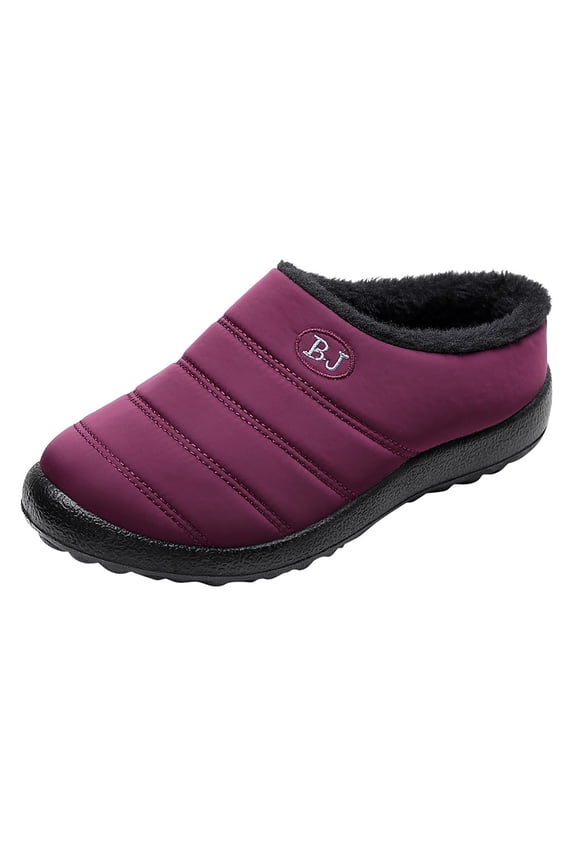 Women's Cozy Slippers Indoor Outdoor Comfortable Soft Lined Shoes Solid Color Basic Closed Back Thermal Home Travel Shoes