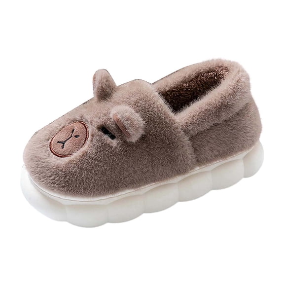 Wovix Women's Cute Pig Animal Winter Warm Soft Plush Home Cotton Slippers Basic Soft Daily Shoes Comfort And Relaxation Coffee 37