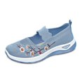 thumbnail image 1 of Wovix Women's Embroidered Slip On Knitting Flat Loafers Mary Jane Breathable Elastic Mesh Comfy Platform Non Slip Memory Foam Walking Casual Shoes, 1 of 7
