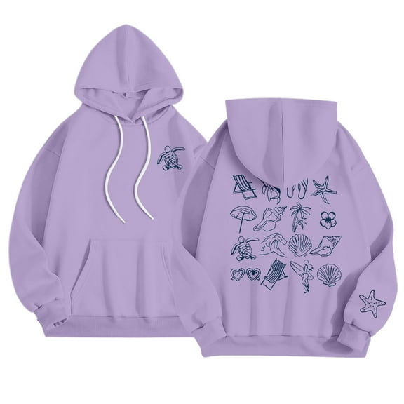 Wovix Women's Fleece Hoodie Rose Letter Print Hooded Pullover with Pocket Sweatshirt Long Sleeve for Daily