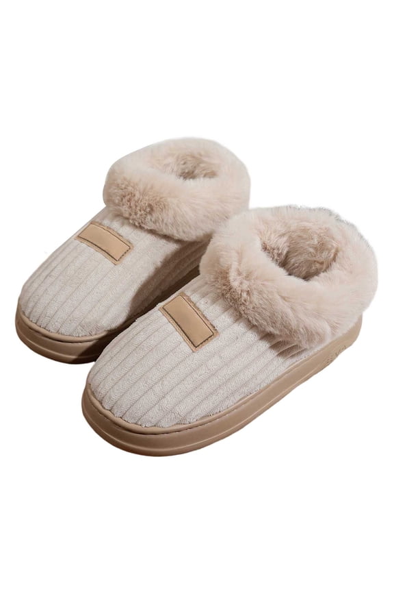 Women's Fuzzy Memory Foam Slippers Closed Back Knit Bedroom Slippers Slip-On Warm House Shoes for Indoor Outdoor Comfort Shoes