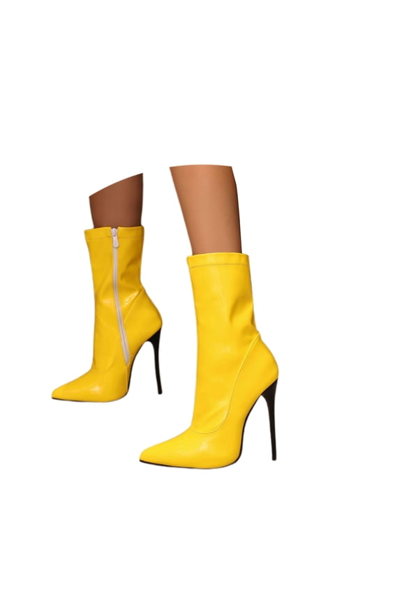 Women's Gail Heeled Ankle Bootie Fashion Pointed Toe Stiletto High Heel Boots For Party Carnival Evening Dress Nightclub Shoes