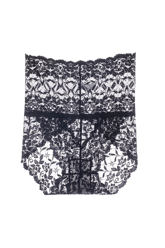 Women's Lace Panties See Through Underwear High Waist Hipster Comfy Breathable Daily Knickers Black XXL