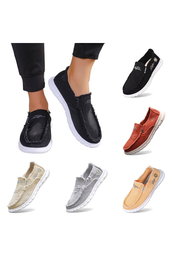 Women's Lace-Up Loafer Canvas Shoes Solid Basic Daily Casual Shoes Lightweight Soft Work Comfortable Walking Flats Breathable Canvas Shoes
