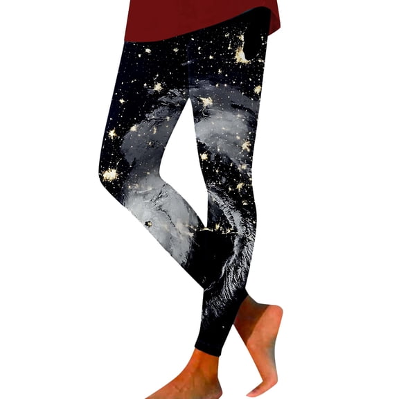 Wovix Women's Leggings Depot High Waisted Funny Graphic Regular Tight Basic Long Length Lift Tights Pants Stretchy Bottoms for Yoga Loungewear Everyday Wear