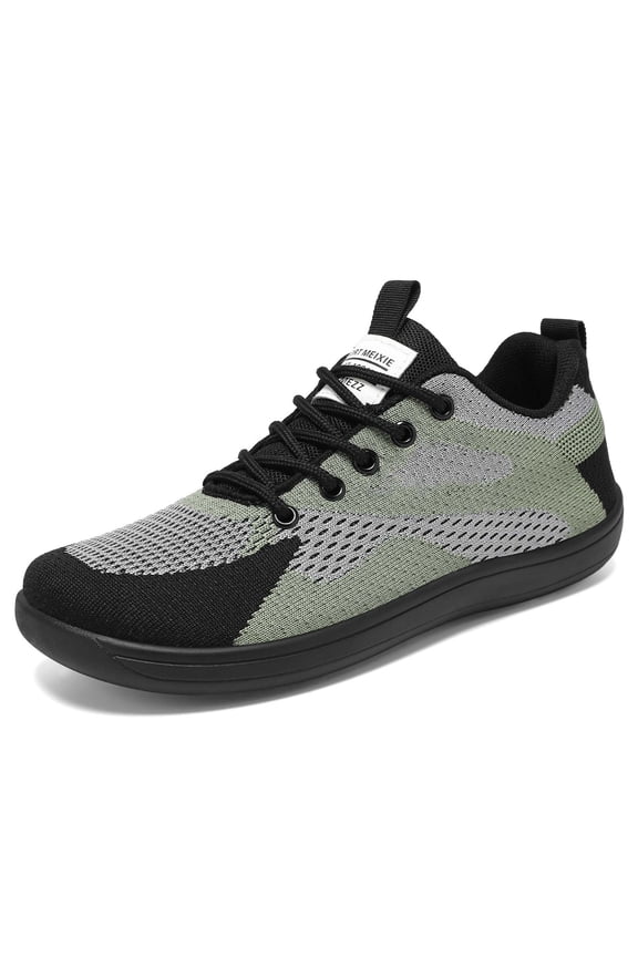 Women's Lightweight Casual Shoes Breathable Comfy Arch Support Mesh Walking Shoes Zero Drop Barefoot Workout Gym Travel Green 36
