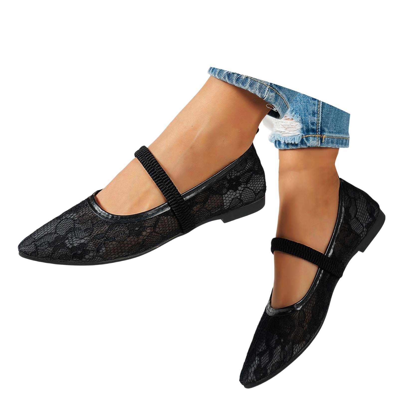 Basic Flats Wovix Women's Mesh Ballet Flats with Strap Breathable Comfy Shoes ...