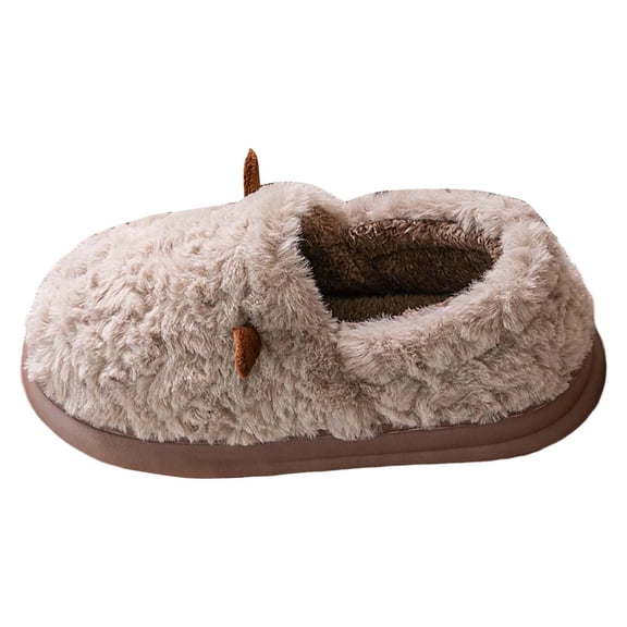 Wovix Women's Moccasin Slippers with Berber lining Cute Animal Shoes Thermal Soft Basic Comfort And Relaxation Shoes Bedroom Dormitory Coffee 41