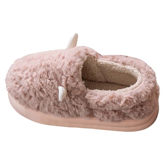 Wovix Women's Moccasin Slippers with Berber lining Cute Animal Shoes Thermal Soft Basic Comfort And Relaxation Shoes Bedroom Dormitory Khaki 41
