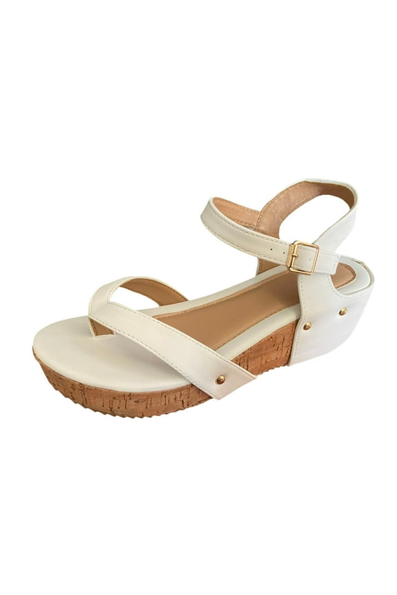 Women's Open Toe Buckle Ankle Strap Platform Wedge Sandals Women Summer Beach Shoes