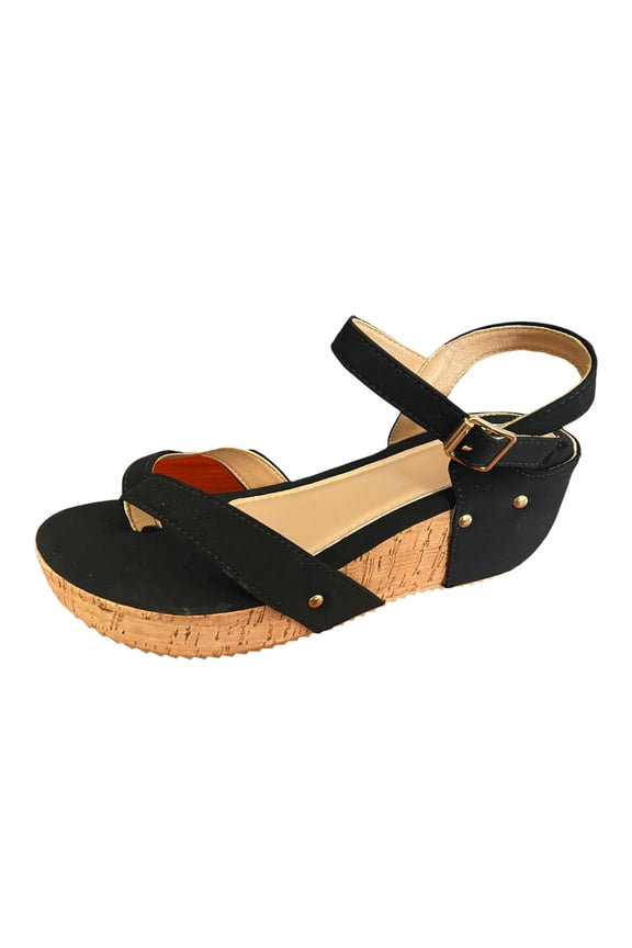 Women's Open Toe Buckle Ankle Strap Platform Wedge Sandals Women Summer Beach Shoes