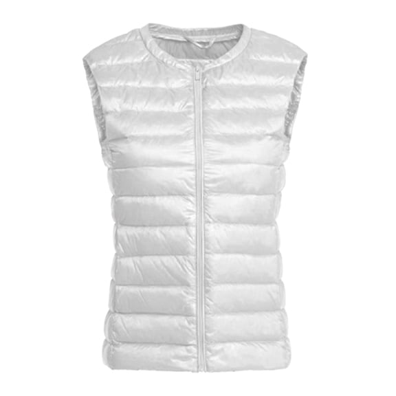 Wovix Women's Outerwear Vests Lightweight Down Vest Solid Color Sleeveless Jacket Girls Puffer Down Vest Zipper Front Thermal Basic Fall Winter For Cold Weather