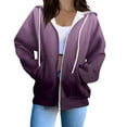 thumbnail image 1 of Wovix Women's Oversized Lightweight Hoodies Spring Fall Zip Up Long Sleeve Drawstring Jackets Gradient Style Basic Soft Daily Coat, 1 of 5