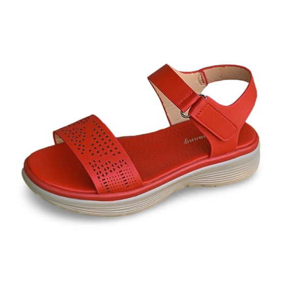 Wovix Women's Sandals Ankle Strap Leather Simple Flat Shoes Open Toes Dressy Shoes Casual Daily Wear Beige 37