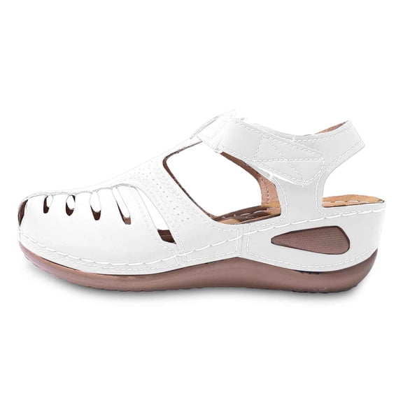 Wovix Women's Sandals Dressy And Casual Shoes Simple Closed Toe Beach Shoes Casual Daily Wear Beige 36