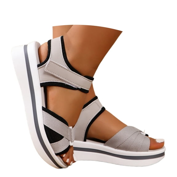 Wovix Women's Sandals Open Toe Shoes Color Block Basic Simple Sandals Ankle Strap Classic Footwear Casual Daily Wear