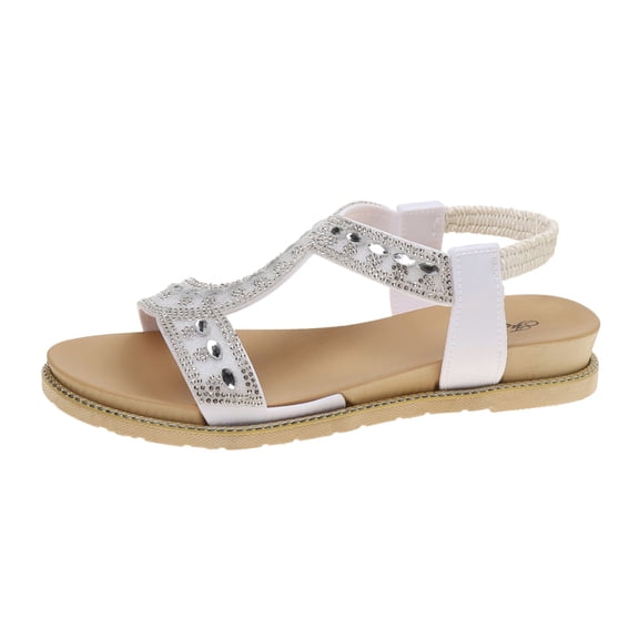 Wovix Women's Sandals T Strap Dress Sandals Simple Flat Shoes Open Toes Party Commuting Shoes Indoor Outdoor Shoes Black 36