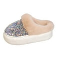thumbnail image 1 of Wovix Women's Sequin Fashion Casual Lined Slippers Carnival Slippers Comfort Memory Foam House Slippers Grey 39, 1 of 6