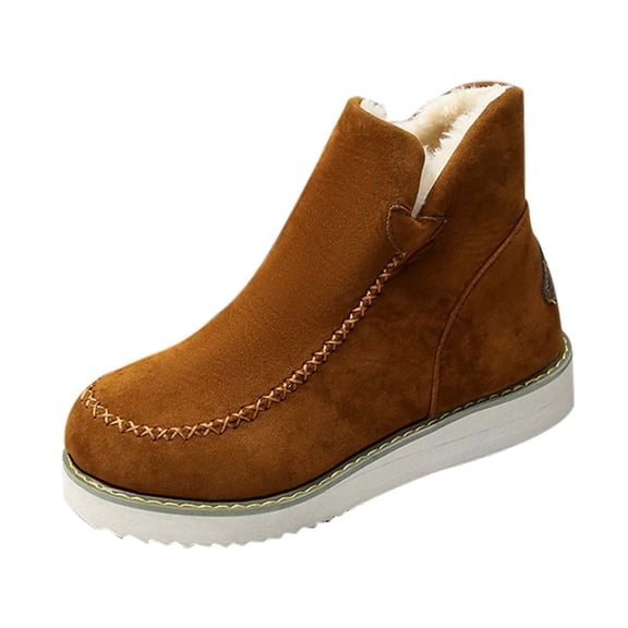 Wovix Women's Snow Boots Winter Ankle Snow Boots Classic Resistant Ankle Boots Comfortable Trendy Daily Shoes Outdoor Activities Brown 37