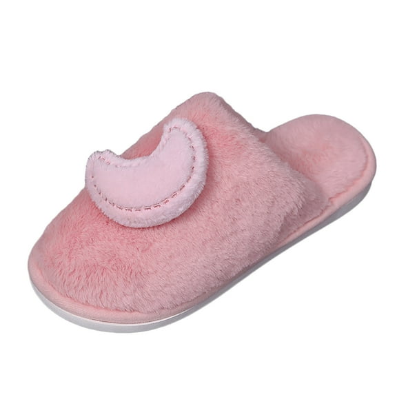 Wovix Women's Star Moon Graphic Winter Thermal Soft Plush Home Cotton Slippers Lightweight Plaid Arch Support Fluffy Fuzzy Comfy For Daily