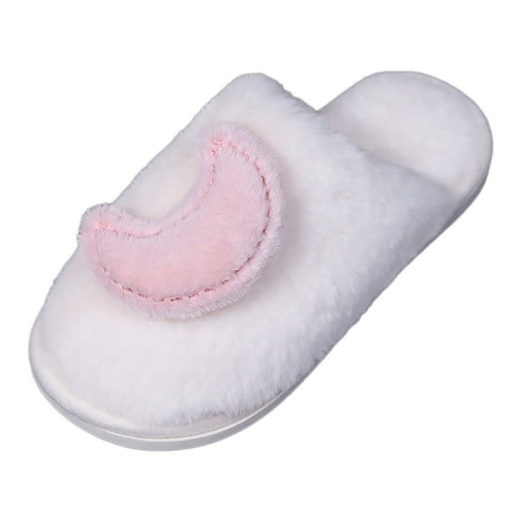 Wovix Women's Star Moon Graphic Winter Thermal Soft Plush Home Cotton Slippers Lightweight Plaid Arch Support Fluffy Fuzzy Comfy For Daily