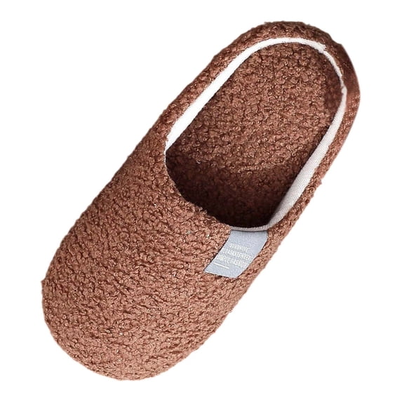 Wovix Women's Teddy Backless Slipper Solid Color Basic Lightweight Relieves Pressure Indoor Outdoor Shoes Casual Soft Sole Comfy Bedroom Shoes
