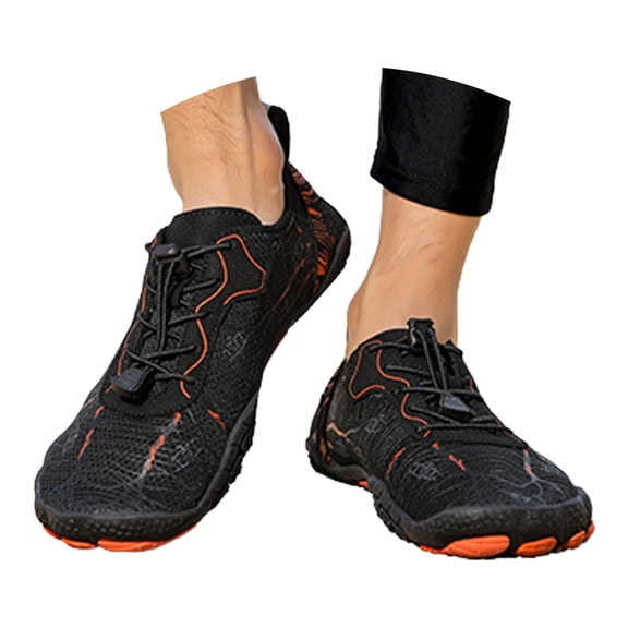 Wovix Women Hike Footwear Non- Breathable Barefoot Shoes Flexible Lightweight Daily Wear Walking Shoes Unisex Shoes Black