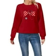 thumbnail image 1 of Wovix Women's Valentines Sweatshirt Shirts Bow Print Long Sleeve Crewneck Shirt Oversized CasuaL Loose Soft Valentine Gift Tops Trendy Streetwear, 1 of 6