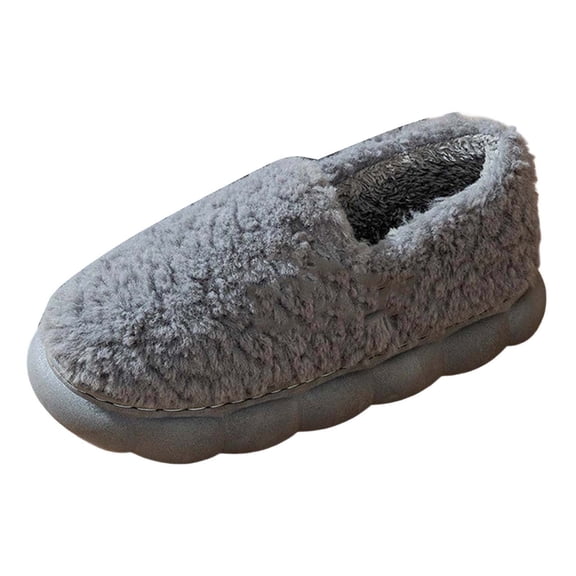 Wovix Womens Girls Slippers Thermal Soft Winter House Indoor Shoes For Non Slip Lightweight Bedroom Slippers with Thick Sole Basic Daily Grey 45