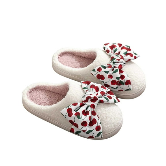 Wovix Womens Home Slippers Memory Foam Cushionin with Bowknot Design Soft On Non- Fluffy Fuzzy Outdoor Indoor House Slippers Novelty Gifts House Shoes