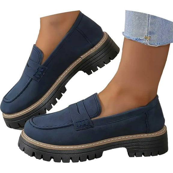 Wovix Womens Loafers Shoes Platform Loafer Lug Sole Comfortable Slip On Work Office Business Casual Dress Shoes Lightweight Soft Daily