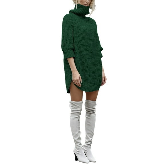 Wovix Womens Long-Length Oversized Turtleneck Long Sleeve Casual Cozy Baggy Knit Pullover Tunic Sweater 2025 Fall Outfits Soft For Daily