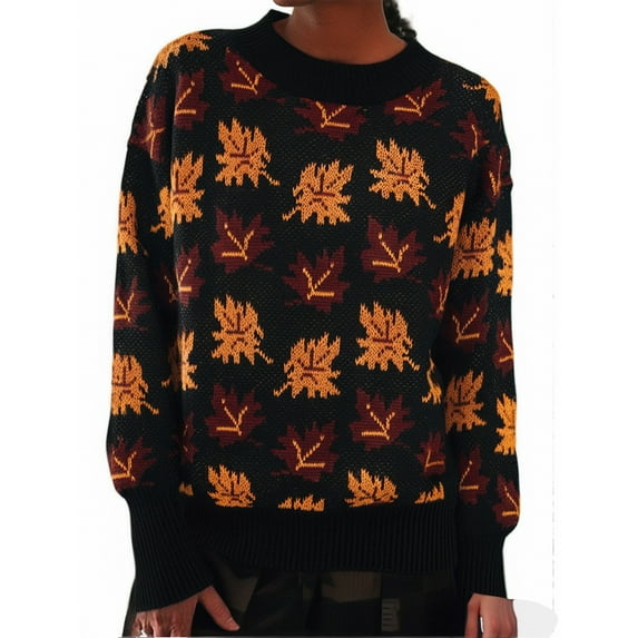 Wovix Womens Oversized Sweatshirts Maple Leaf Graphic Fleece Crewneck Long Sleeve Sweaters Casual Tops Comfy Fall Fashion Outfits Winter Clothes 2025