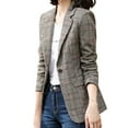 thumbnail image 1 of Wovix Womens Tweed Blazers Casual Long Sleeve Double Open Front Blazer Jackets Plaid Blazer Jacket - Fully Lined Business Lapel Elegant Coat with Pockets Work Suits, 1 of 4